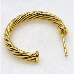 David Yurman 18K 750 Yellow Gold Single Hoop Earring 22.3MM